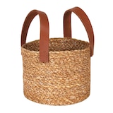 thumbnail of Cesta de junco do mar com alça de couro 15X12 cm Menaje Caixa de 24 unidades