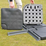 thumbnail of Ampelschirm HWC-A96, Gastronomie Sonnenschirm, 3x3m (Ø4,24m) Polyester/Alu 23kg ~ terracotta mit Ständer, drehbar