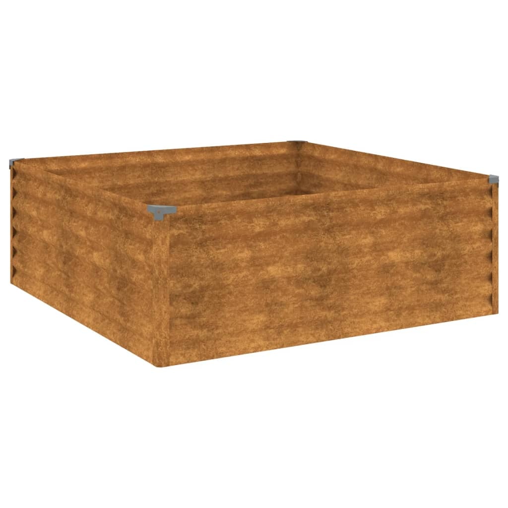Helloshop26 - Hochbeet für Pflanzen Blumen Terrasse Garten 100 x 100 x 36 cm brauner Cortenstahl 02_0039289