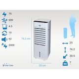 thumbnail of Purline - Climatizador evaporativo, Ventilador, Desumidificador, Purificador de ar, 75 W, Com aquecedor e controlo remoto, Para áreas de 20 m2
