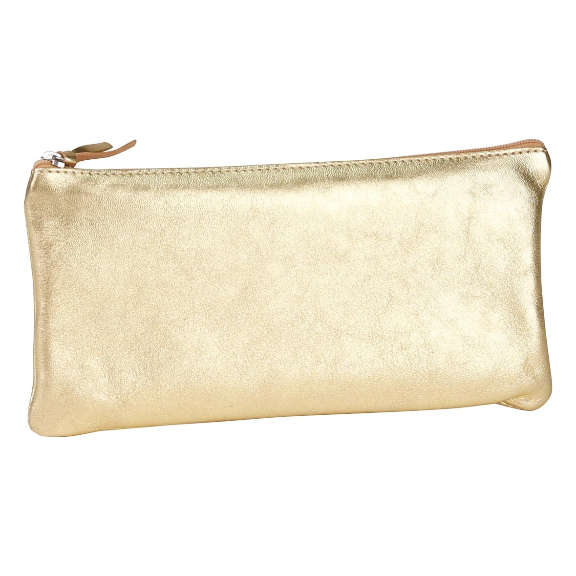 Clairefontaine 4x Schlampermäppchen aus Leder Cuirisé TM flach 22x11cm - Golden 8705C
