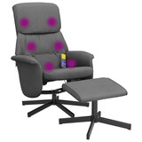 thumbnail of vidaXL Massagesessel mit Fußhocker Dunkelgrau Stoff