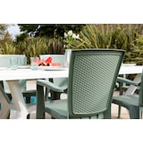 thumbnail of Set de 6 chaises monobloc en polypropylène avec fibre de verre, effet rotin, empilables pour extérieur et jardin, bar et restaurant - Diana - Sauge