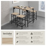 thumbnail of tectake Ensemble table de bistrot EDINBURGH 1 table + 4 tabourets de bar - Bois clair industriel, Chêne Sonoma -404307