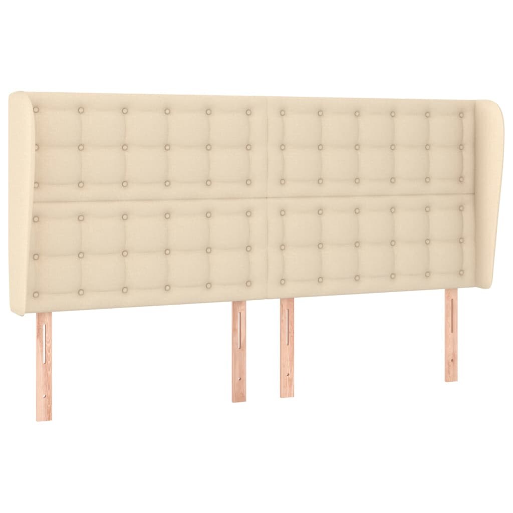 vidaXL Kopfteil mit Ohren Creme 183x23x118/128 cm Stoff