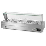thumbnail of VERTES Calentador de comida, calentador de bufé, eléctrico, 1500 W, de acero inoxidable (incluye 5 recipientes GN de 1/2 con tapa, 10 l, 30-85 °C)