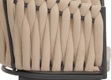 thumbnail of 6er-Set Aluminium-Esszimmerstuhl HWC-N38, Indoor Stuhl Armlehne, Olefin Seilgeflecht Rope ~ creme Kissen hellbraun