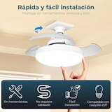 thumbnail of YOEVU Ventilador de techo Compact Mini con luz, motor DC, aspas plegables, mando a distancia