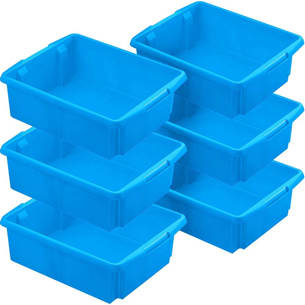 BRB 6X Aufbewahrungsbox, stapelbar, nestbar, 17 Liter, LxBxH 455 x 360 x 145 mm, Polypropylen (PP), blau