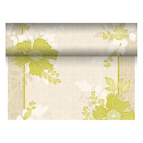 PAPSTAR, Tafellopers, stofkarakter, PV-Tissue Mix "ROYAL Collection" 24 m x 40 cm groen "Annabel"