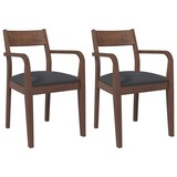 thumbnail of Chaises à manger coussins 2 pcs marron bois massif caoutchouc Modèle Quartz Élite