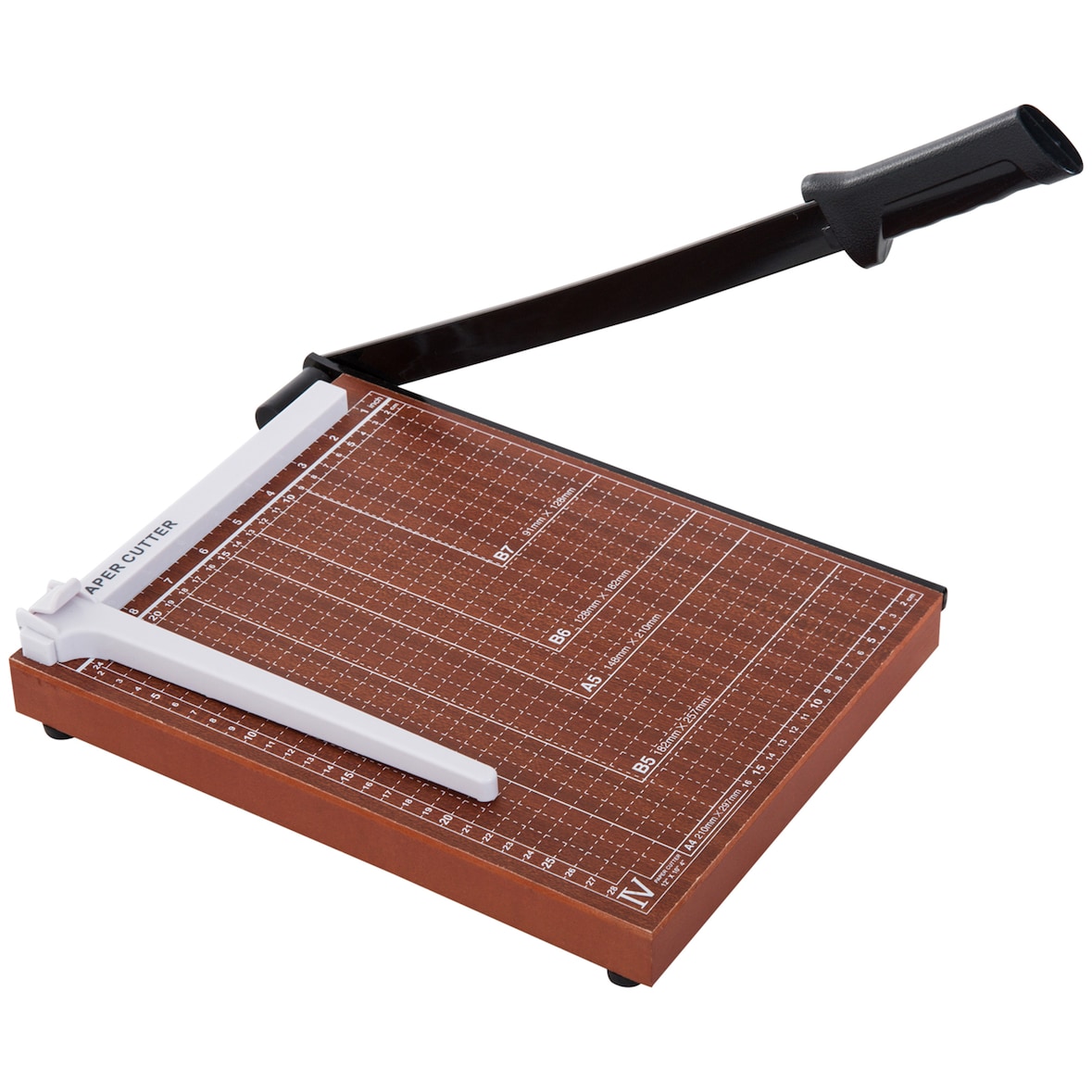 HOMCOM cortador de papel A4 guillotina profesional para papelería fotográfica capacidad 12 hojas con regla guía cizalla de cuchilla 48x26,5x5 cm