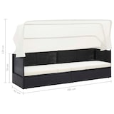 thumbnail of vidaXL Tuinbank met luifel poly rattan zwart