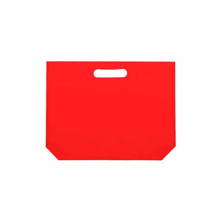 MONOUSO - Vliesstofftasche Gestanzten Griffen Rot 34+8x26cm (25 Stück)