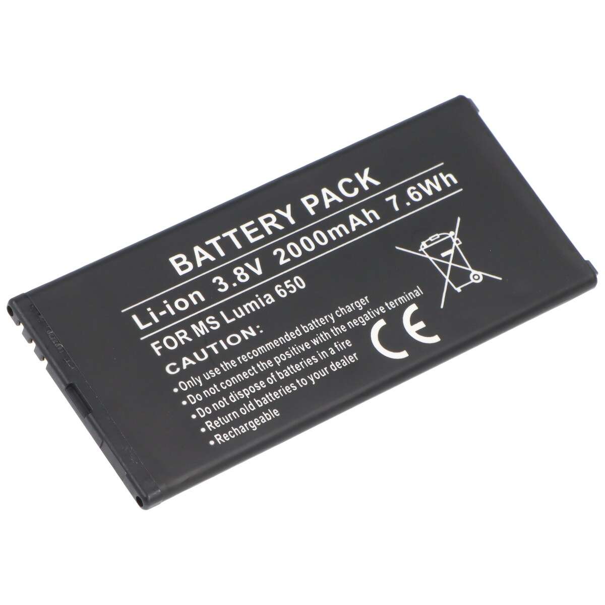 AccuCell Akku passend für Microsoft Lumia BV-T3G, Lumia 650, Lumia 650 DS 3,8 Volt 2000mAh