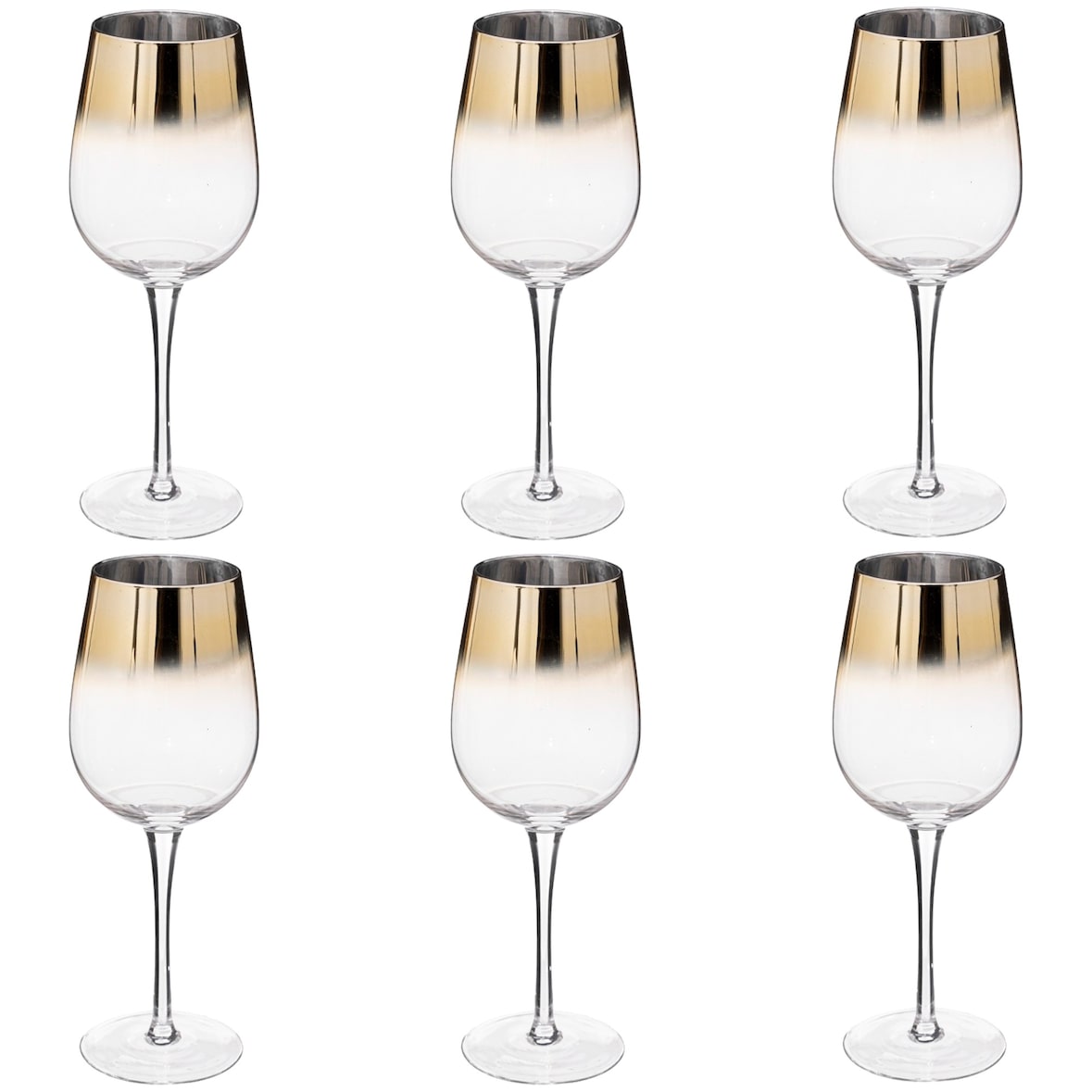 Secret de Gourmet - 6er Set goldfarbene Weingläser 38cl