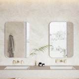 thumbnail of Spiegelschrank Bad Metall Glas Weiß 76x51x12 cm mit verstellbaren Einlegeböden, Wandmontage oder Unterputz, modernes Design und Stauraum