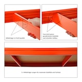 thumbnail of PROREGAL Étagère charge lourde DINO, HxLxP 180x200x60cm, 500kg par niveau, Bleu & Orange, Étagère robuste de Garage, Atelier