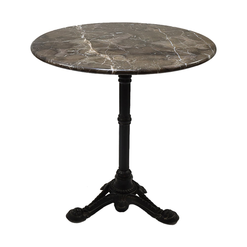 Stamp Reverdy Table Retro 3 branches Plateau marbre véritable marron Ø60 cm
