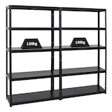 thumbnail of PROREGAL Mega Deal 2x Étagère charge lourde STEEL EAGLE | HxLxP 180x100x40cm | 130kg par niveau | Noir | Lot d'étagères robustes de Garage Atelier