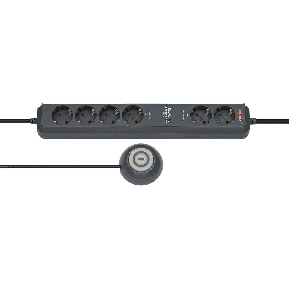 Brennenstuhl Eco-Line Comfort Switch Plus CSP24, 6-fach, anthrazit, 1,5m