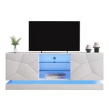 thumbnail of TV-Schrank 160x38x60 cm Weiß Spanplatte 2 Türen 3 verstellbare Böden geräuschlose Scharniere Kabelmanagement Stauraum für 70-Zoll-TV
