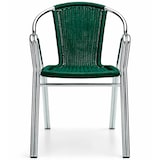 thumbnail of Sillas color verde para hostelería de aluminio curvado con trenzado para terraza, interior y exterior de bar y restaurante. Mobiliario hostelería.