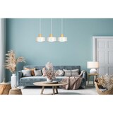 thumbnail of Sospensione Nordica 3 Luci Surya In Acciaio Bianco E Legno