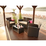 thumbnail of METRO PROFESSIONAL Salotto da esterno Brantford 4 pezzi, polyrattan/poliestere, 2 poltrone singole, 1 divano a 2 posti, 1 tavolino, nero