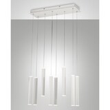 thumbnail of Fabas Luce Prado 8-flammige Pendelleuchte - 52W dimmbare LED - Mattweißes lineares Design