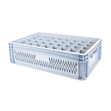 thumbnail of GILAC Caisse de transport pour verres 66 mm de diamètre - 40 verres - 4 formats - 33 L - Gris G617040