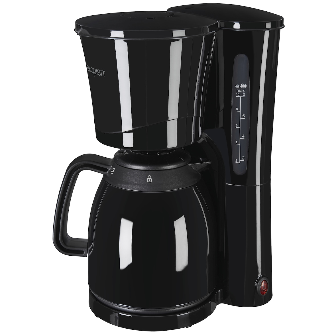 Exquisit Filterkaffemaschine KA 6502 sw | 2 Thermoskannen | 1x4 Filtergröße | 870 Watt | Abschaltautomatik |10 Tassen | Schwarz