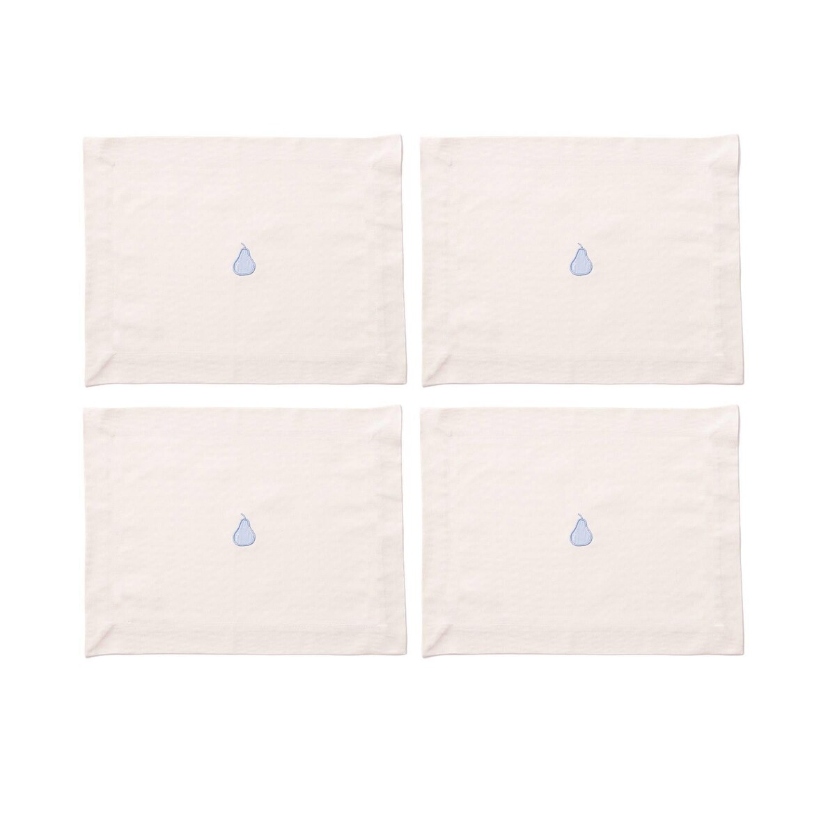 Benetton - Set di 4 tovagliette 45x35 cm 180G/M² in cotone Panna e Blu