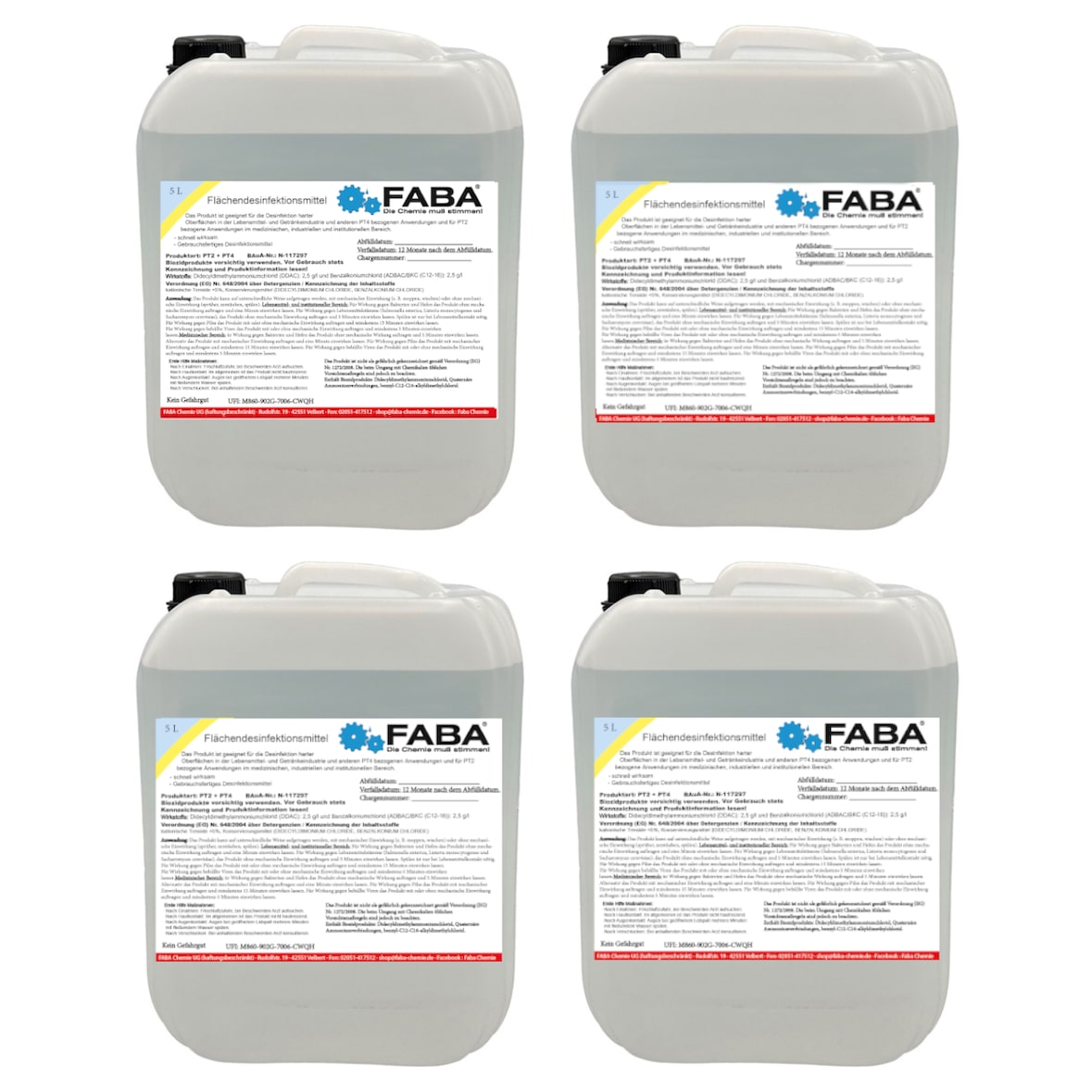 FABA Flächendesinfektionsmittel 4 x 5 L