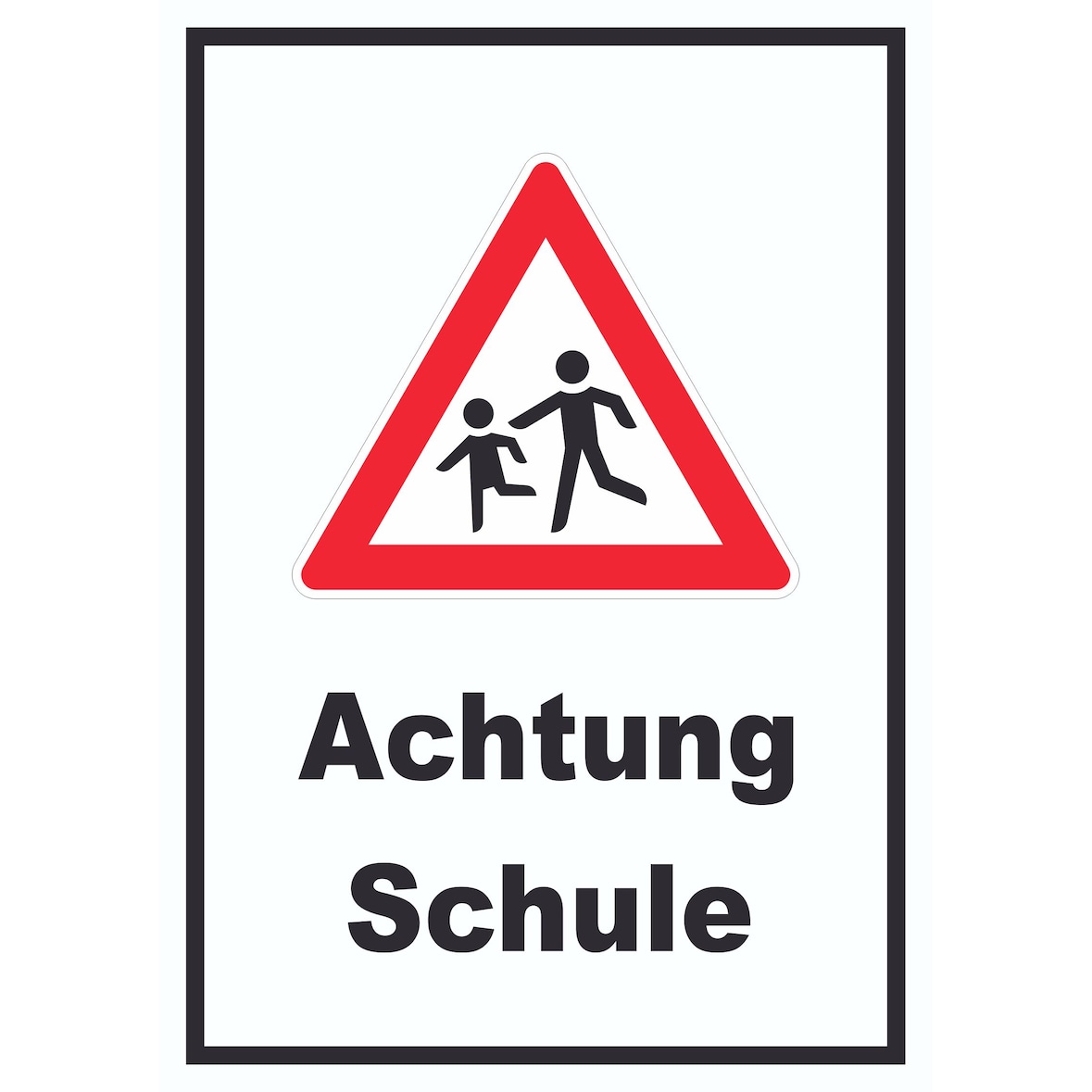 Achtung  Schule Schild Vorsicht Kinder  A4 Rückseite selbstklebend
