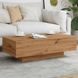 thumbnail of Table basse chêne artisanal 100x49,5x31 cm bois d'ingénierie Modèle Cristal Pro