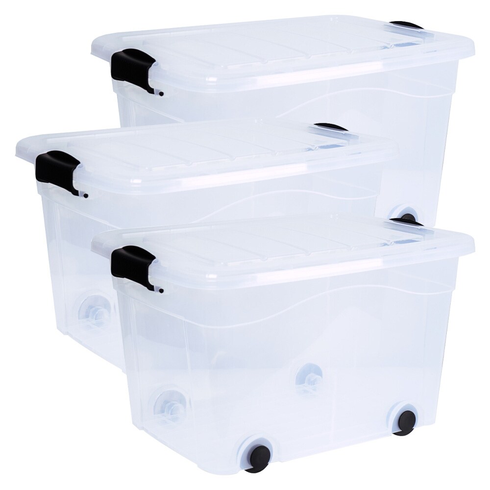 Aufbewahrungsbox Anzio 20 l 3er Set mit Rollen