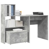 thumbnail of vidaXL Schreibtisch Beton Grau 131,5 x 50 x 106,5 cm Holzwerkstoff