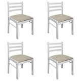 thumbnail of Sillas de comedor 4 uds madera maciza caucho terciopelo blanco