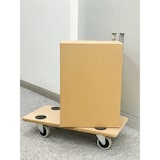 thumbnail of aro chariot de transport à roulettes rectangulaire, MDF / TPE + PP, 29 x 57,5 c 11 cm, avec 4 roues, marron