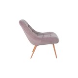 thumbnail of SalesFever Loungesessel mit XXL-Sitzfläche | Bezug Stoff in Samt-Optik | Gestell Metall in Holzoptik | üppige Steppung | B 76 x T 87 x H 86cm | rosa