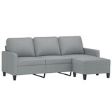 thumbnail of vidaXL 3-Sitzer-Sofa mit Hocker Hellgrau 180 cm Stoff