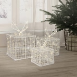 thumbnail of ECD Germany 3er Set LED Geschenkboxen Gold, 90 warmweiße LEDs, IP44 wasserdicht, Metall, Weihnachtsdeko Innen/Außen, beleuchtete Geschenkboxen