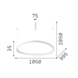 thumbnail of gemini sp d105 on-off 3000k, luminária de suspensão circular em alumínio branco com luz led, ideal lux