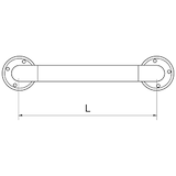 thumbnail of Barra vertical de suporte de parede em aço inoxidável 330 mm.