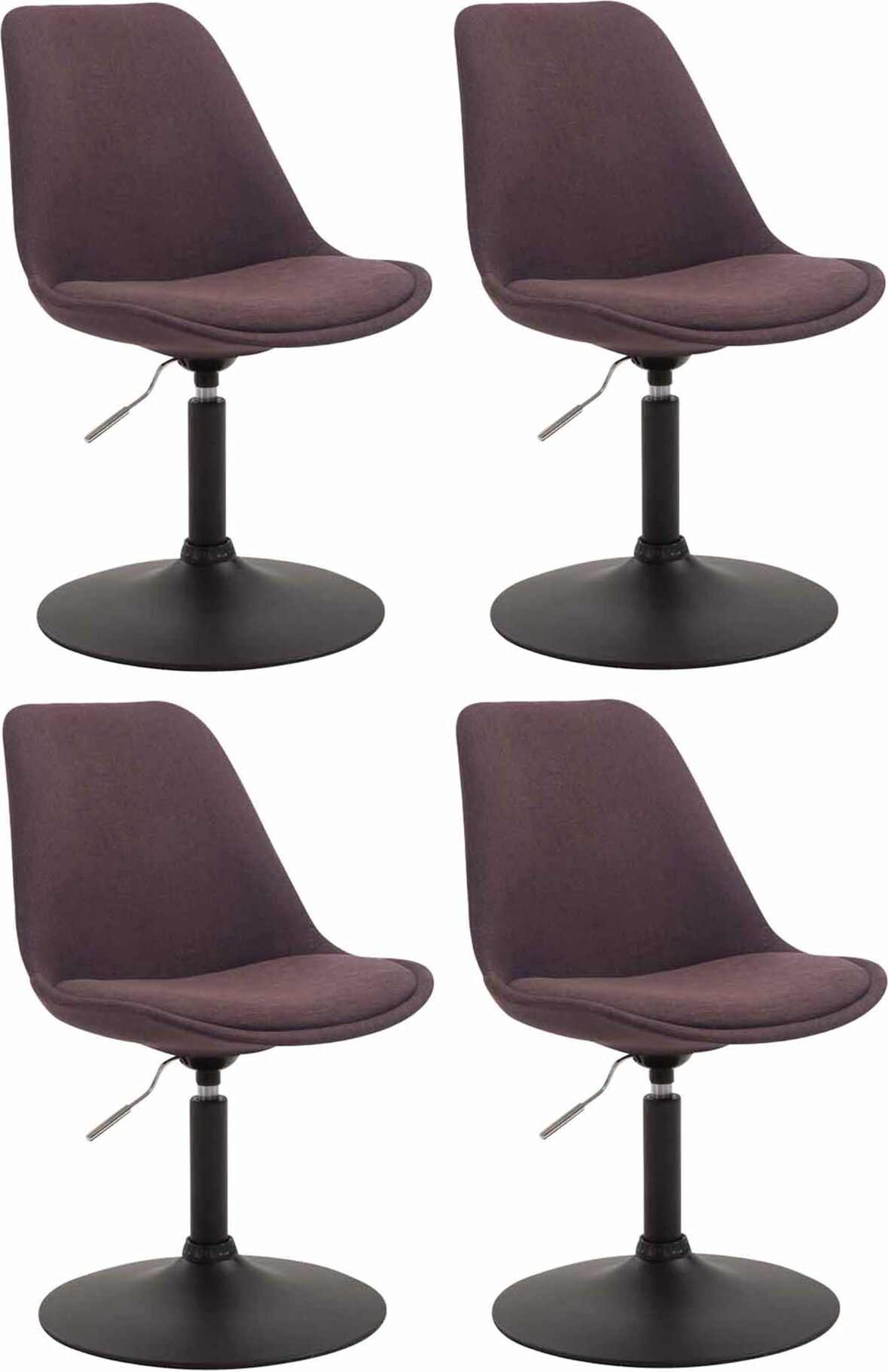 4er Set Esszimmerstühle Maverick Stoff braun/schwarz