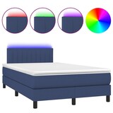 thumbnail of vidaXL Boxspringbett mit Matratze & LED Blau 120x190 cm Stoff