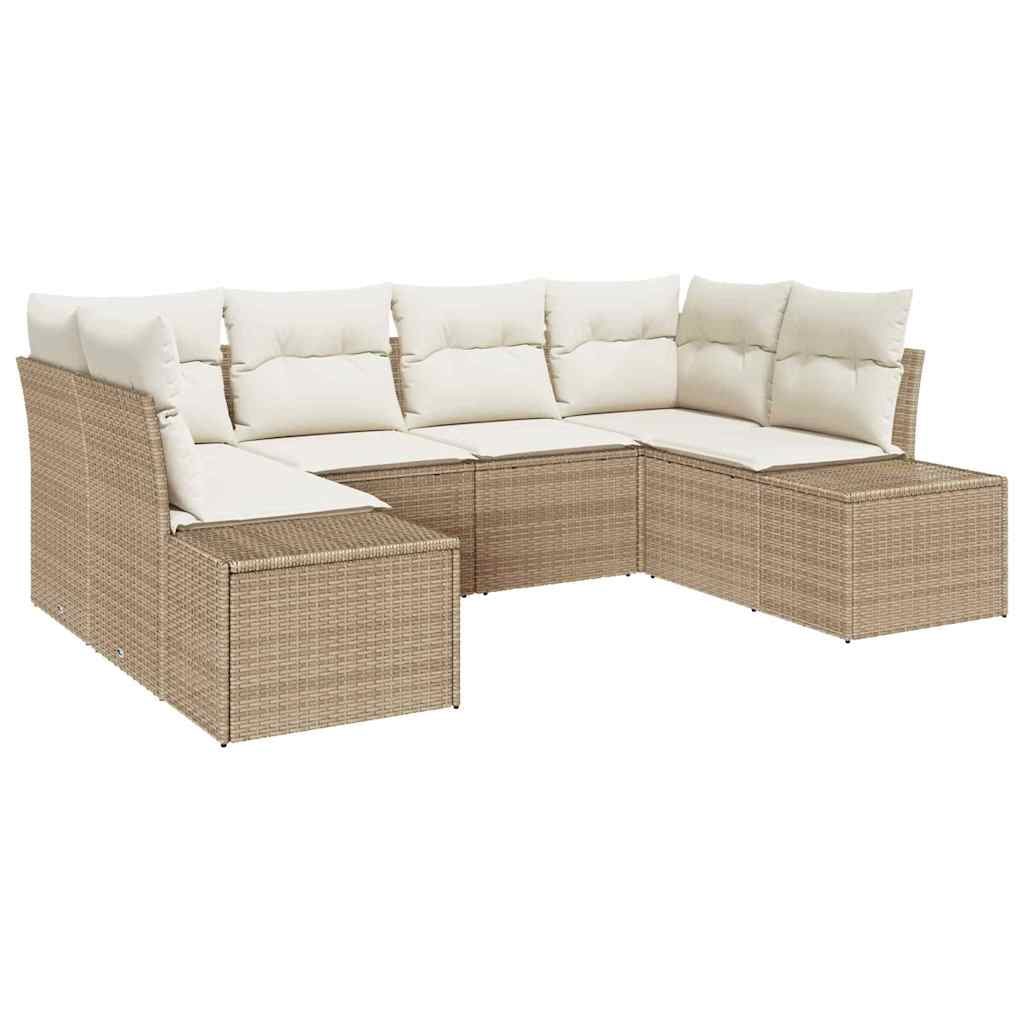 vidaXL Garten-Sofa-Set 6 pcs Beige und Creme 234 x 154 x 85 cm