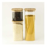 thumbnail of Boite alimentaire verre et bambou 1.4L -  140 cl Transparent Carre Verre Pebbly 11x11 cm