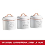 thumbnail of Set de boîtes de conserve vintage 3 pièces Blanc bordure Or Rose Herzberg HG04432